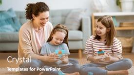  Presentation with happy holiday - Colorful presentation design enhanced with happy-day-mom backdrop and a coral colored foreground