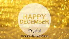 Presentation with title - PPT layouts consisting of happy december greeting card background and a yellow colored foreground