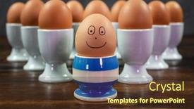  Presentation with egg - Audience pleasing slide set consisting of happy-different-individual-concept-single backdrop and a tawny brown colored foreground