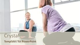  Presentation with exercises - PPT theme enhanced with happy-disable-girl-in-activewear background and a lemonade colored foreground