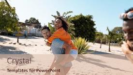  Presentation with friendship - Theme enhanced with happy-diverse-friends-walking background and a lemonade colored foreground