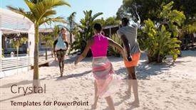  Presentation with friendship - Slides enhanced with happy-diverse-friends-walking background and a lemonade colored foreground