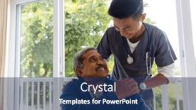  Presentation with diverse medical - Presentation with happy-diverse-male-doctor-discussing background and a ocean colored foreground