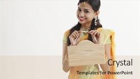  Presentation with indian woman - Presentation with happy diwali - indian woman hanging a woman background and a lemonade colored foreground