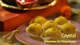  Presentation with illuminated - Amazing presentation theme having happy diwali - plate full of indian sweet backdrop and a tawny brown colored foreground