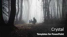  Presentation with foggy forest - Presentation theme enhanced with happy-dog-and-owner background and a dark gray colored foreground