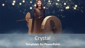  Presentation with imagination - Beautiful slide deck featuring happy-dreamer-girl-playing backdrop and a gray colored foreground