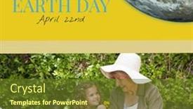  Presentation with environmental - Slide deck having happy-earth-day-april-22nd background and a tawny brown colored foreground