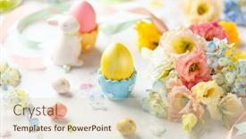  Presentation with happy holiday - Amazing presentation theme having happy-easter-background-with-colorful backdrop and a soft green colored foreground