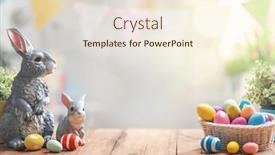  Presentation with easter basket - Presentation theme enhanced with happy-easter-background-with-colorful background and a cream colored foreground