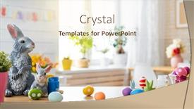  Presentation with easter basket - Audience pleasing slide set consisting of happy-easter-background-with-colorful backdrop and a cream colored foreground