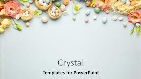  Presentation with easter - Colorful presentation theme enhanced with happy-easter-concept-with-easter backdrop and a sky blue colored foreground