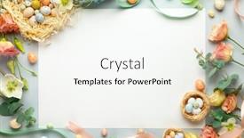  Presentation with easter - Slide set enhanced with happy-easter-concept-with-easter background and a sky blue colored foreground