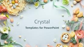  Presentation with easter - Audience pleasing presentation design consisting of happy-easter-concept-with-easter backdrop and a sky blue colored foreground