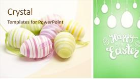  Presentation with graphic - PPT layouts with happy easter graphic against green background and a cream colored foreground