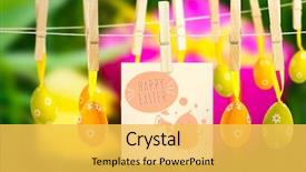  Presentation with graphic - Audience pleasing PPT layouts consisting of happy easter graphic against pink backdrop and a yellow colored foreground