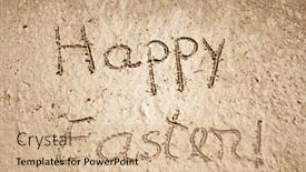  Presentation with designs - Presentation theme consisting of happy-easter-handwritten-in-sand background and a lemonade colored foreground