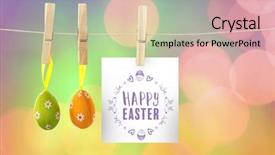  Presentation with easter - PPT theme enhanced with happy easter logo against background background and a coral colored foreground