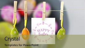  Presentation with add your logo - Presentation design featuring happy easter logo against bowl background and a gold colored foreground