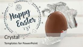  Presentation with white easter lily flowers - Amazing PPT theme having happy easter logo against chocolate backdrop and a  colored foreground