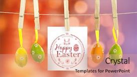  Presentation with easter - Cool new slide deck with happy easter logo against glowing backdrop and a coral colored foreground