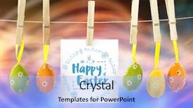  Presentation with sb logo - Amazing slide set having happy easter logo against glowing backdrop and a light blue colored foreground