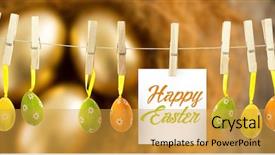 Presentation with easter - Audience pleasing presentation design consisting of happy easter logo against golden backdrop and a gold colored foreground