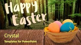  Presentation with tall - Beautiful presentation featuring happy easter logo against tall backdrop and a tawny brown colored foreground