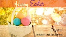  Presentation with tranquil - Presentation theme featuring happy easter logo against tranquil background and a  colored foreground