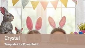  Presentation with displaying a happy mother cudd - Amazing presentation theme having happy easter mother and daughter backdrop and a coral colored foreground