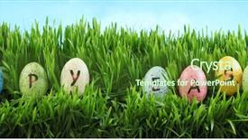  Presentation with diversity bright colors - Presentation theme featuring happy easter on green grass background and a tawny brown colored foreground