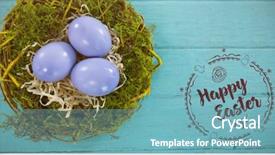  Presentation with red white blue - Slide deck having happy easter red logo background and a teal colored foreground