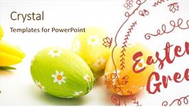  Presentation with red and yellow - Slides enhanced with happy easter red logo background and a cream colored foreground