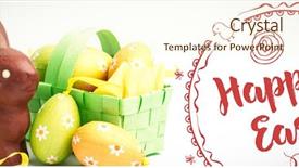  Presentation with easter basket - Presentation theme consisting of happy easter red logo background and a  colored foreground