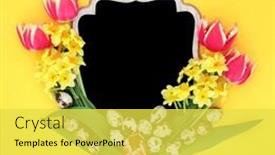  Presentation with easter season - Presentation theme featuring happy-easter-spring-abstract-background background and a yellow colored foreground