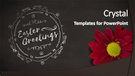  Presentation with white easter lily flowers - Audience pleasing PPT theme consisting of happy easter white logo backdrop and a dark gray colored foreground