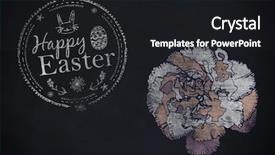  Presentation with easter - Presentation design consisting of happy easter white logo background and a dark gray colored foreground