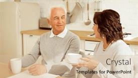  Presentation with bonds - PPT layouts with happy-elderly-couple-drinking-coffee background and a soft green colored foreground