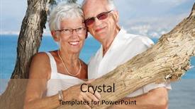  Presentation with love - Slides enhanced with happy-elderly-couple-in-love background and a coral colored foreground