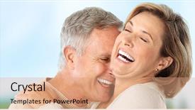  Presentation with love - Amazing slides having happy elderly couple in love backdrop and a coral colored foreground