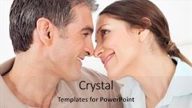  Presentation with love for existence - Amazing PPT layouts having happy elderly couple in love cuddling and smiling backdrop and a coral colored foreground