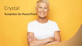  Presentation with pensioner - Amazing slide set having happy-elderly-pensioner-smiling-close backdrop and a yellow colored foreground