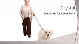  Presentation with elderly - Theme having happy-elderly-woman-walking background and a white colored foreground