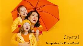  Presentation with family children - Slide set consisting of happy-emotional-children background and a gold colored foreground