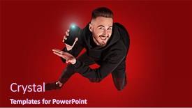  Presentation with active lifestyle - Audience pleasing PPT layouts consisting of happy-emotional-young-man backdrop and a crimson colored foreground