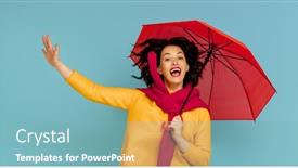  Presentation with teal - Amazing PPT layouts having happy-emotional-young-woman-laughing backdrop and a seafoam green colored foreground