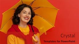  Presentation with yellow color - Amazing presentation having happy-emotional-young-woman-laughing backdrop and a red colored foreground