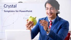  Presentation with busy - Colorful presentation design enhanced with happy employee salary - busy businessman explaining business charts backdrop and a sky blue colored foreground