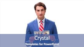  Presentation with elegant green white romantic - Slide set with happy employee salary - elegant man with banknote isolated background and a ocean colored foreground