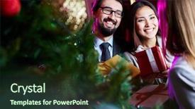  Presentation with farewell for colleague - Slides consisting of happy employees congratulating their colleague background and a  colored foreground